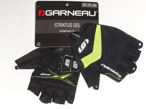 NEW! Louis Garneau Stratus Gel Men's Cycling Gloves 5D81148 Black/High Vis Small - Picture 1 of 2