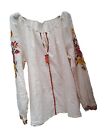 Falmer Heritage- Bohemian Embroidered Ladies Tassel Tie Front Clouser Top Uk 14