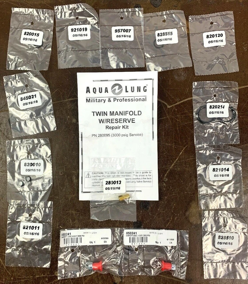 16 Pcs Scuba Diving Tank Valve Manifold Aqua Lung Rebuild Parts Kit PN 280095