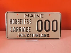 Vintage MAINE “ Horseless Carriage “ SAMPLE License Plate Vacationland 000 -RARE - Picture 1 of 7