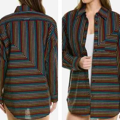 SOLID & STRIPED small blackout rainbow tunic coverup - Image 1 of 4