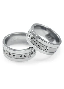 Sigma Alpha Epsilon Tungsten ring w/brush finish center - Picture 1 of 2