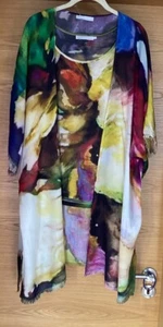 S&C Silk And Cashmere Ladies Monet Vibrant 2 Piece Set Brand New Size Large - Picture 1 of 9