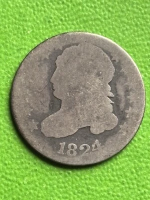 Moneda de diez centavos busto tapado 1824/2 - Justo/Acerca de buen estado - 1824 10c - Envío gratuito Foto 1 de 4