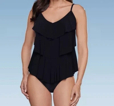 Nuevo con etiquetas Conjunto de traje de baño Tankini negro de 2 piezas AquaGreen para mujer / mediano Foto 1 de 4