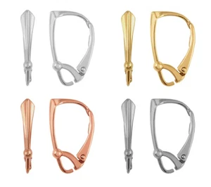 Sterling Silver Leverback Earrings 18x8mm Jewellery Findings * Choose plating - Picture 1 of 5