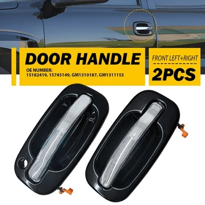 NEW Front Door Outside Set No Handles Chrome Fit Keyhole 99-06 Silverado Sierra - Изображение 1 из 4