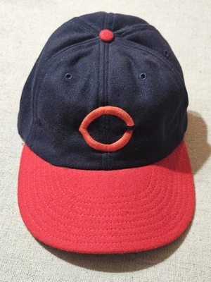Cooperstown Ballcap Co Cincinnati Reds Vintage Sombrero de Lana Logo C Cuero Rojo Azul Marino Foto 1 de 4