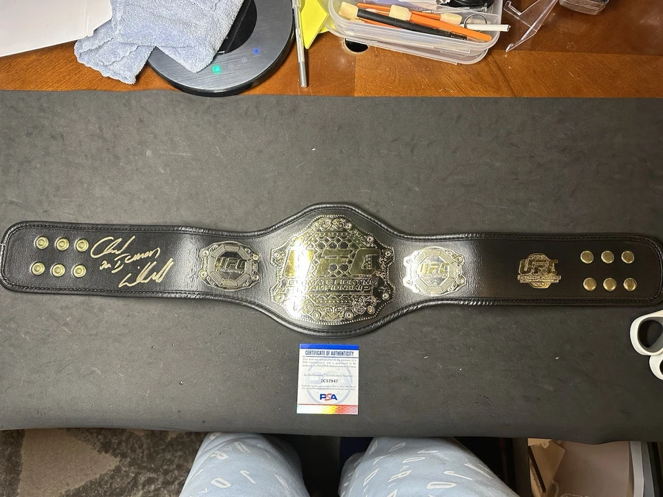 Chuck "The Iceman" Liddell Signed Mid-Size UFC Championship Belt PSA Certified - Image 1 of 4