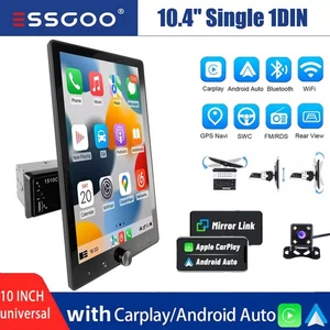 Radio estéreo para automóvil Apple Carplay de 10,4"" Android 14 único DIN GPS WIF con cámara - Imagen 1 de 14