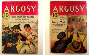Set 2 Pcs Vintage Magazines  Argosy Weekly Sep. 3 1932 & Dec. 3 1932  Low Grade - Picture 1 of 7
