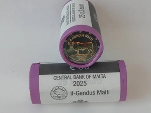 MALTA 2025 25 X 2 EURO MÜNZE COIN UNC -OCHSE - IL-GENDUS - ROLLE - SICHTROLLE - Picture 1 of 4