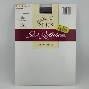 Vintage Hanes Plus Seta Riflessi Stile Trasparente Setoso 00P17 Tre Più Appena Nero - Foto 1 di 7