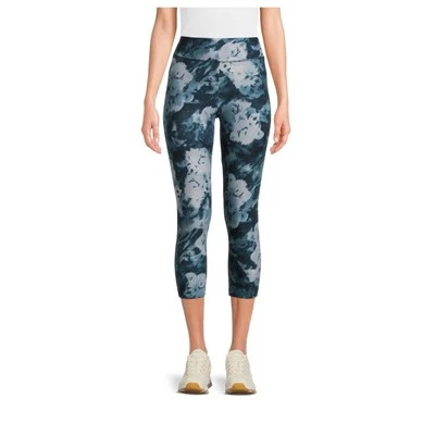 NUEVO CON ETIQUETAS Time and Tru Mujer Gamuza Capri Leggings Talla XS (0-2) Azul Shibori Foto 1 de 4