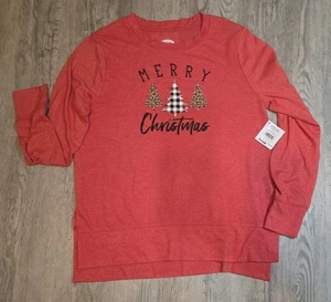 Holiday Time Merry Christmas Tree LANGARM WEICHES T SHIRT Gr. M kariert Leopard - Bild 1 von 3