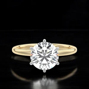 Gold Engagement Ring Semi Mount Round Cut Setting 14k Multi Tone Size 4 5.5 6 - Picture 1 of 10