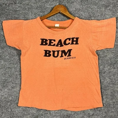 Camiseta de Colección Años 60 70 Beach Bum Hawaii Talla S Camiseta Bebé Desteñida Suave Algodón Surf Foto 1 de 4