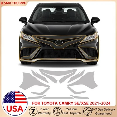 For Toyota Camry SE XSE 2021-2024 Front Bumper Precut Paint Protection Film PPF - Image 1 of 4