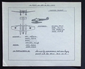 Original WWII Blohm & Voss Ha 140 Recognition Drawing – German Torpedo-Bomber - Picture 1 of 3
