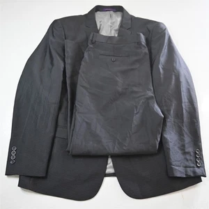 Vinci 48R 40x30 Silver Night Skyline Mens Jacket Pants Suit - Picture 1 of 12