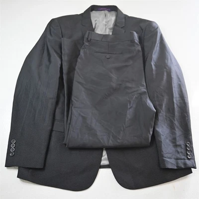 Vinci 48R 40x30 Silver Night Skyline Mens Jacket Pants Suit - Image 1 of 4