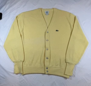 Maglione The Lacoste IZOD Club uomo grande bottoni Orlon vintage giallo Cobain anni 90 - Foto 1 di 22
