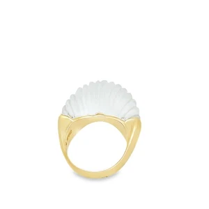 9ct Yellow Gold White Crystal Ring - Picture 1 of 5