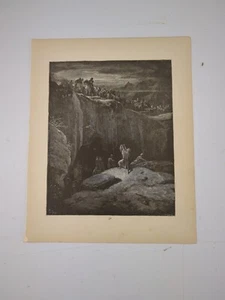 Biblia antigua Gustave Dore c1890 12x9" David Spares Saul p32 - Imagen 1 de 1