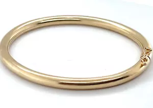 14ct Yellow Gold 62mm Bangle - Picture 1 of 13