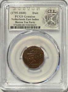 Netherlands East Indies - BOSTON TEA PARTY - One Duit - 1795-1840 - PCGS Genuine - Picture 1 of 2