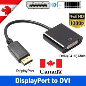 Display Port Male to DVI Female Cable Adapter Converter Thunderbolt DP for PC - Picture 1 of 9