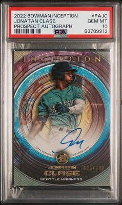 2022 Bowman Inception Jonatan Clase Prospect Auto PSA 10 - Image 1 of 2