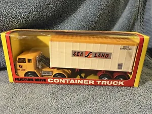 Vintage 1970-80's Friction Drive  Sea- Land Container Truck Hong Kong MIB - Picture 1 of 6