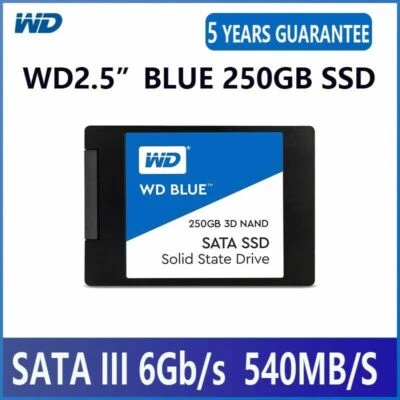 Western Digital 250GB Blue 2.5" SATA III 3D NAND SSD WD Solid State Drive - Image 1 of 4