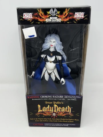 Lady Death 12" Action Figure - Moore Action Collectibles - NIB 1998 Chaos Comics Cover
