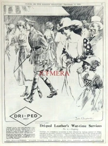 'DRI-PED' Waterproof Shoe Sole Leather ADVERT : 1918 WW1 'Shopping' Print - Foto 1 di 1