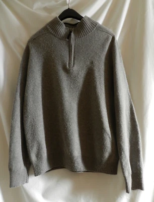 AIGLE 1/4 Zip Pull over Wool Blend Sweater Gray Size Large - Image 1 of 4