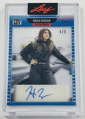 Hailie Deegan 2023 Leaf Pro Set Pure 89 Pro Set Platinum Blue Autograph #4/8 - Image 1 of 2