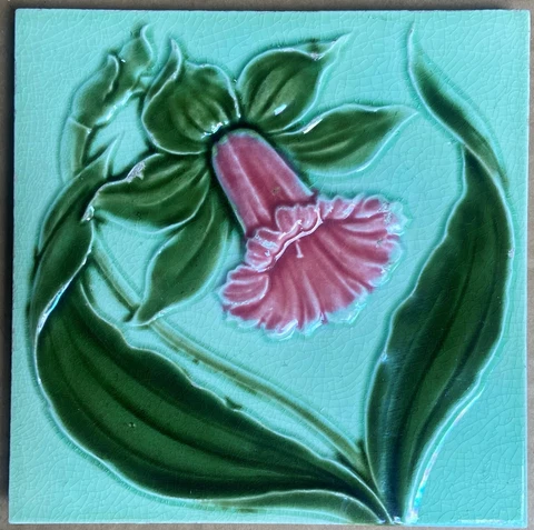ALFRED MEAKIN - ANTIQUE ART NOUVEAU MAJOLICA TILE C1900 Cover