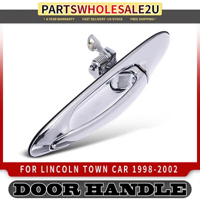 Maçaneta externa cromada lateral traseira para carro Lincoln Town 1998 1999-2002 - Imagem 1 de 4