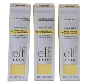 e.l.f. Skin Whoa Glow Spf 30 Sunscreen Makeup Primer .34OZea LOT OF 3 FREE SHIP - Picture 1 of 1