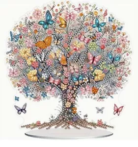 5D DIY Floral Butterfly Tree Diamond Painting Art Kit Embroidery Rhinestone - Picture 1 of 5