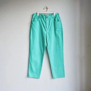 DEADSTOCK BILL BLASS Mint Green Easy Fit Mom Jeans 16 - Picture 1 of 5