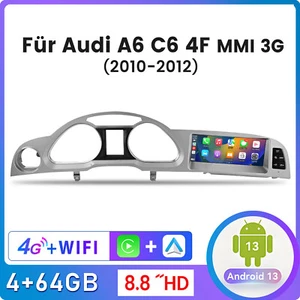 4+64G 8.8"Car radio Für Audi A6 C6 4F MMI 3G 2010-2012 Autoradio Android Carplay - Bild 1 von 9
