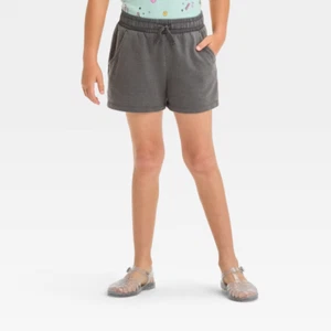 Cat &Jack Girls XS (4/5) French Terry Pull-On Shorts Charcoal Gray Pockets - Picture 1 of 11