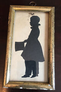 Silhouette Young Boy in Formal Clothing Top Hat etc. Full Figure 1820