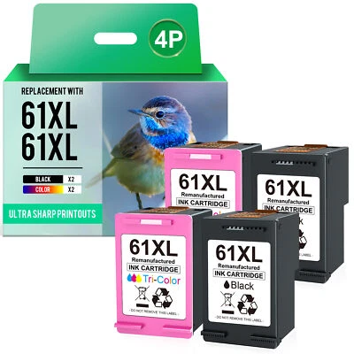 61XL Ink Cartridge compatible for HP 61XL Deskjet 2541 2542 1512 2050 2510 Lot - Image 1 of 4