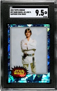 2022 Topps Star Wars Chrome Sapphire 57 Mark Hamill As Luke Skywalker SGC 9.5 - Picture 1 of 2