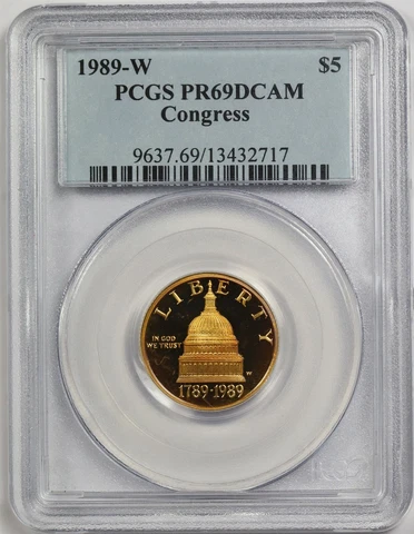 1989-W Congress $5 PCGS PR 69 Deep Cameo Gold Modern Commemorative Cover