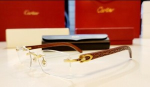 Cartier Wooden Brown Sunglasses for Men 